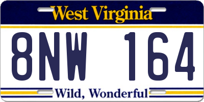 WV license plate 8NW164