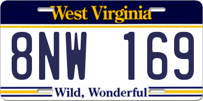 WV license plate 8NW169