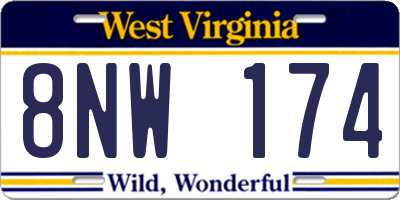 WV license plate 8NW174