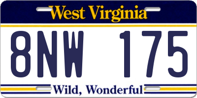 WV license plate 8NW175