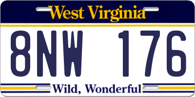 WV license plate 8NW176