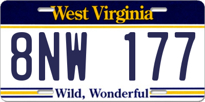 WV license plate 8NW177