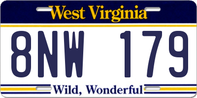 WV license plate 8NW179