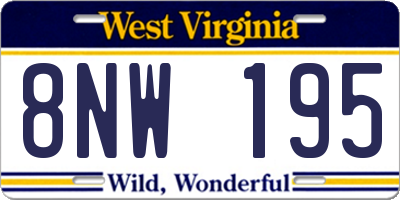 WV license plate 8NW195