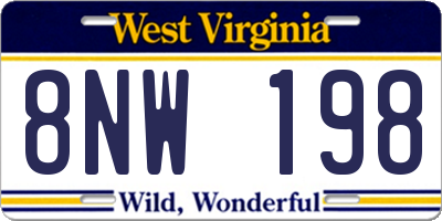 WV license plate 8NW198