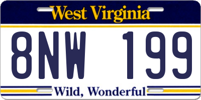 WV license plate 8NW199