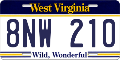 WV license plate 8NW210