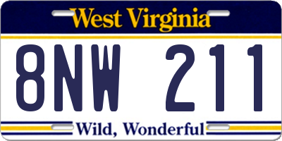 WV license plate 8NW211