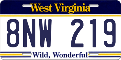 WV license plate 8NW219