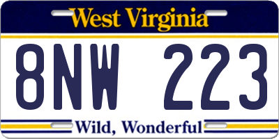 WV license plate 8NW223