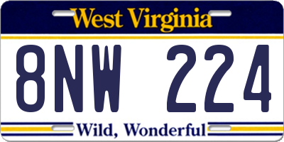 WV license plate 8NW224