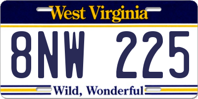 WV license plate 8NW225
