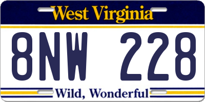 WV license plate 8NW228