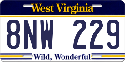 WV license plate 8NW229