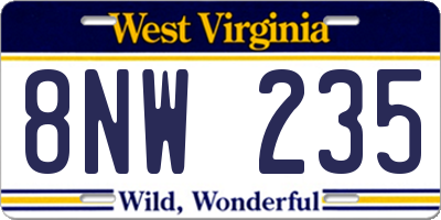 WV license plate 8NW235