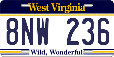 WV license plate 8NW236