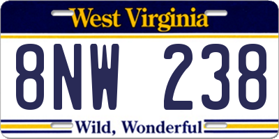 WV license plate 8NW238