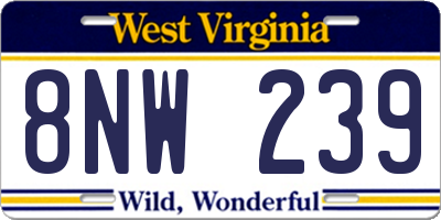 WV license plate 8NW239