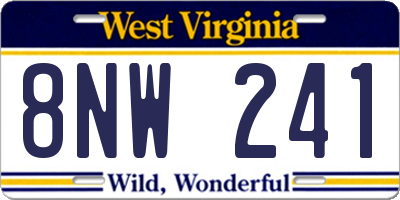 WV license plate 8NW241