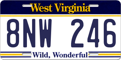 WV license plate 8NW246