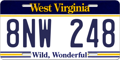 WV license plate 8NW248