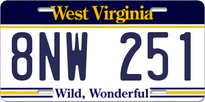 WV license plate 8NW251