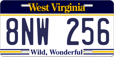 WV license plate 8NW256