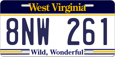 WV license plate 8NW261