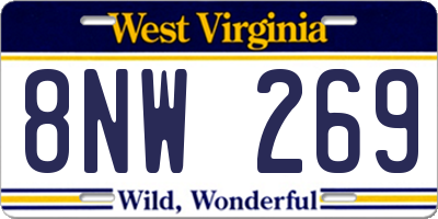 WV license plate 8NW269