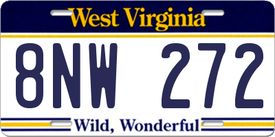 WV license plate 8NW272