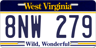 WV license plate 8NW279