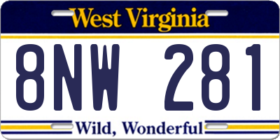 WV license plate 8NW281