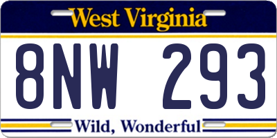 WV license plate 8NW293