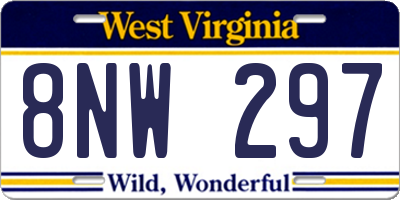 WV license plate 8NW297