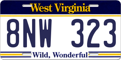 WV license plate 8NW323