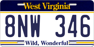 WV license plate 8NW346