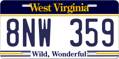 WV license plate 8NW359