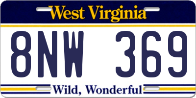 WV license plate 8NW369