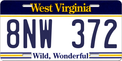 WV license plate 8NW372