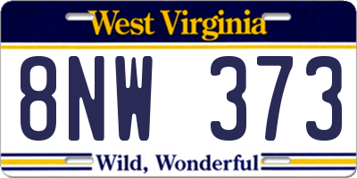 WV license plate 8NW373