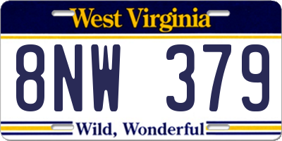 WV license plate 8NW379