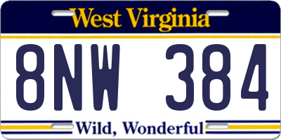 WV license plate 8NW384