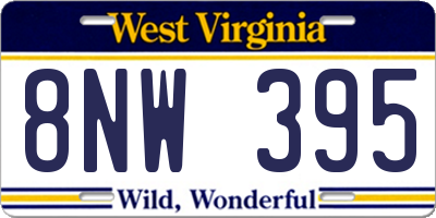 WV license plate 8NW395