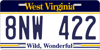WV license plate 8NW422