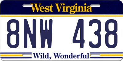 WV license plate 8NW438