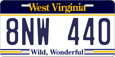 WV license plate 8NW440