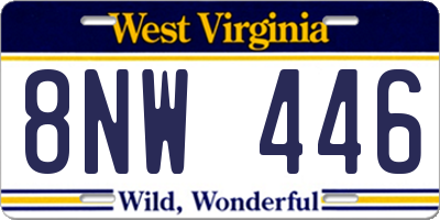 WV license plate 8NW446
