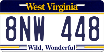 WV license plate 8NW448