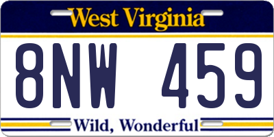 WV license plate 8NW459