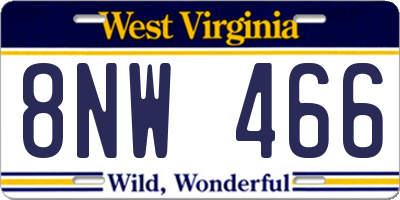 WV license plate 8NW466